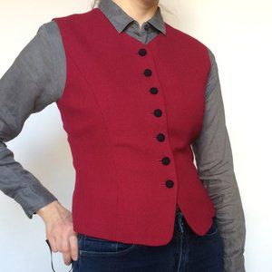 Talbots Petites cranberry red wool vest 4P